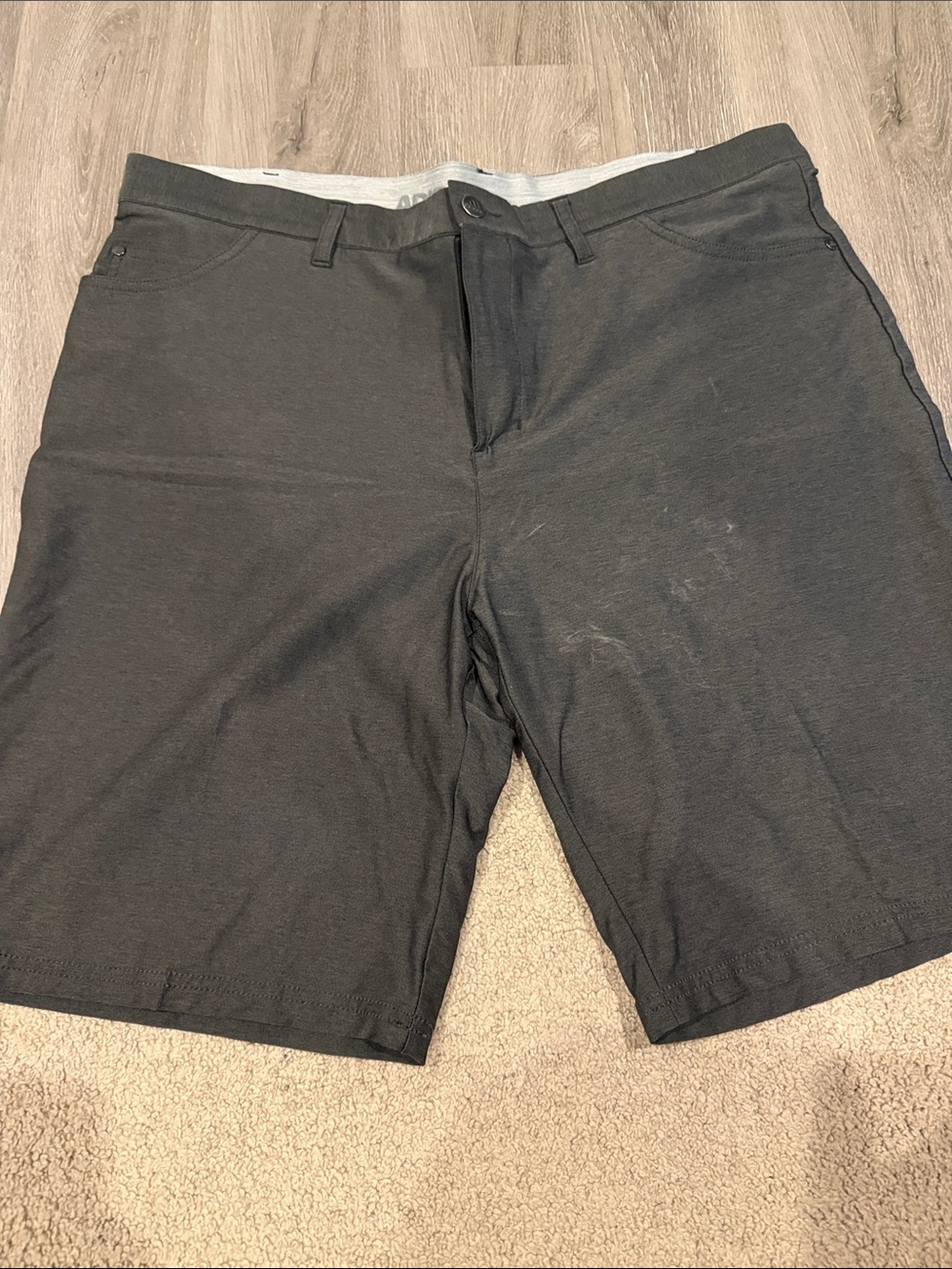 adidas Men's Charcoal Flat Front Performance Shorts